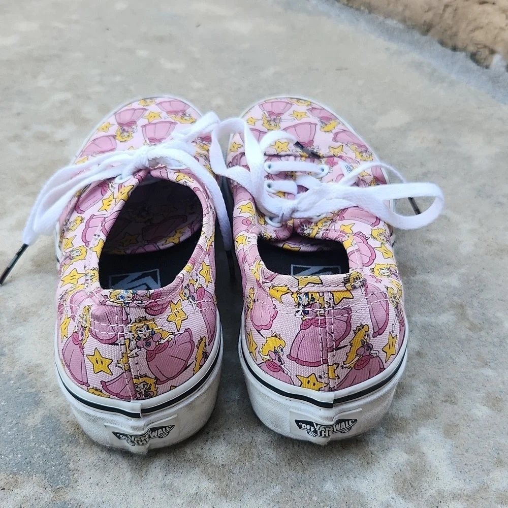 Vans x Nintendo Princess Peach Authentic Shoes Womens 6 Mens 4.5